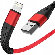 Kable USB - Kabel USB - Apple Lightning - 2m - 35W - wzmacniane końcówki - czerwony - miniaturka - grafika 1