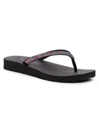 Klapki i japonki damskie - Skechers Japonki Shine Away 32918/BKMT Czarny - miniaturka - grafika 1