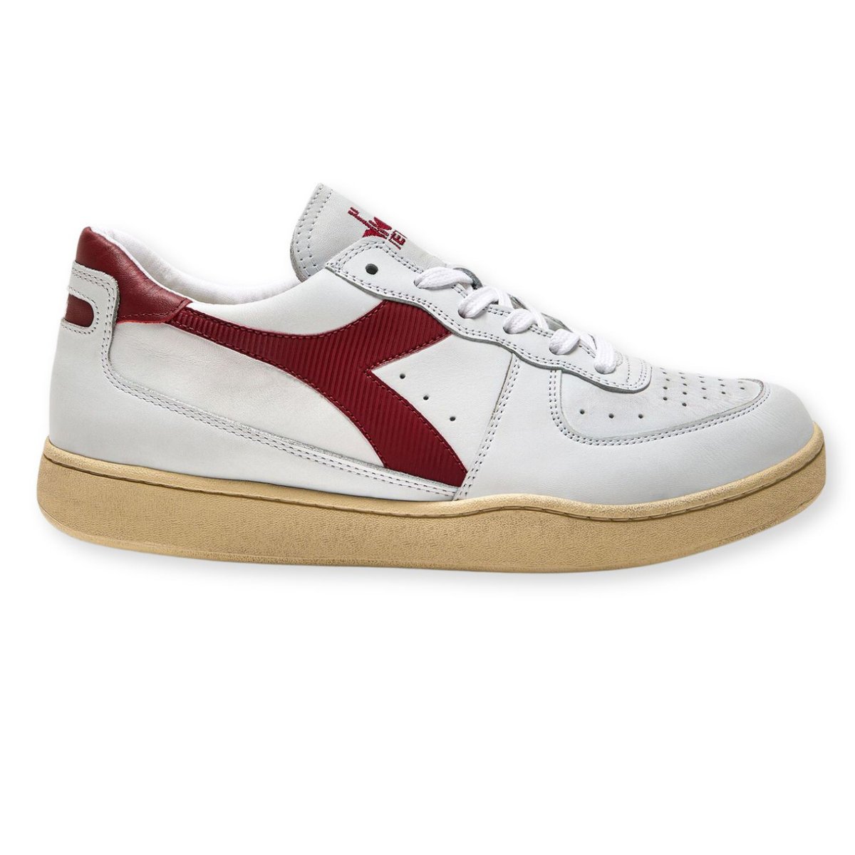 Buty unisex Diadora Basket Low Used skórzane sportowe biało bordowe-43
