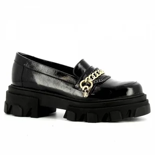 Czarne lakierowane mokasyny CARINII - Carinii - Mokasyny damskie - miniaturka - grafika 1