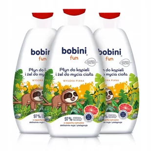 Bobini Płyn do Kąpieli Żel do Mycia dla Dzieci Cytrus 3x500 ml - Kosmetyki kąpielowe dla dzieci - miniaturka - grafika 1