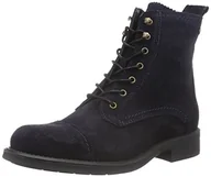 Kozaki damskie - Tommy Hilfiger Damskie kozaki z krótką cholewką B1285ologna 3b, niebieski - niebieski Midnight 403-38 EU - miniaturka - grafika 1