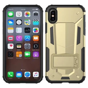 Zizo Hybrid Transformer Cover Pancerne etui iPhone X z podstawką (Gold/Black) - Etui i futerały do telefonów - miniaturka - grafika 3