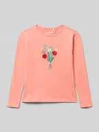 Koszulki dla dziewczynek - Bluzka z długim rękawem z nadrukowanym motywem - miniaturka - grafika 1