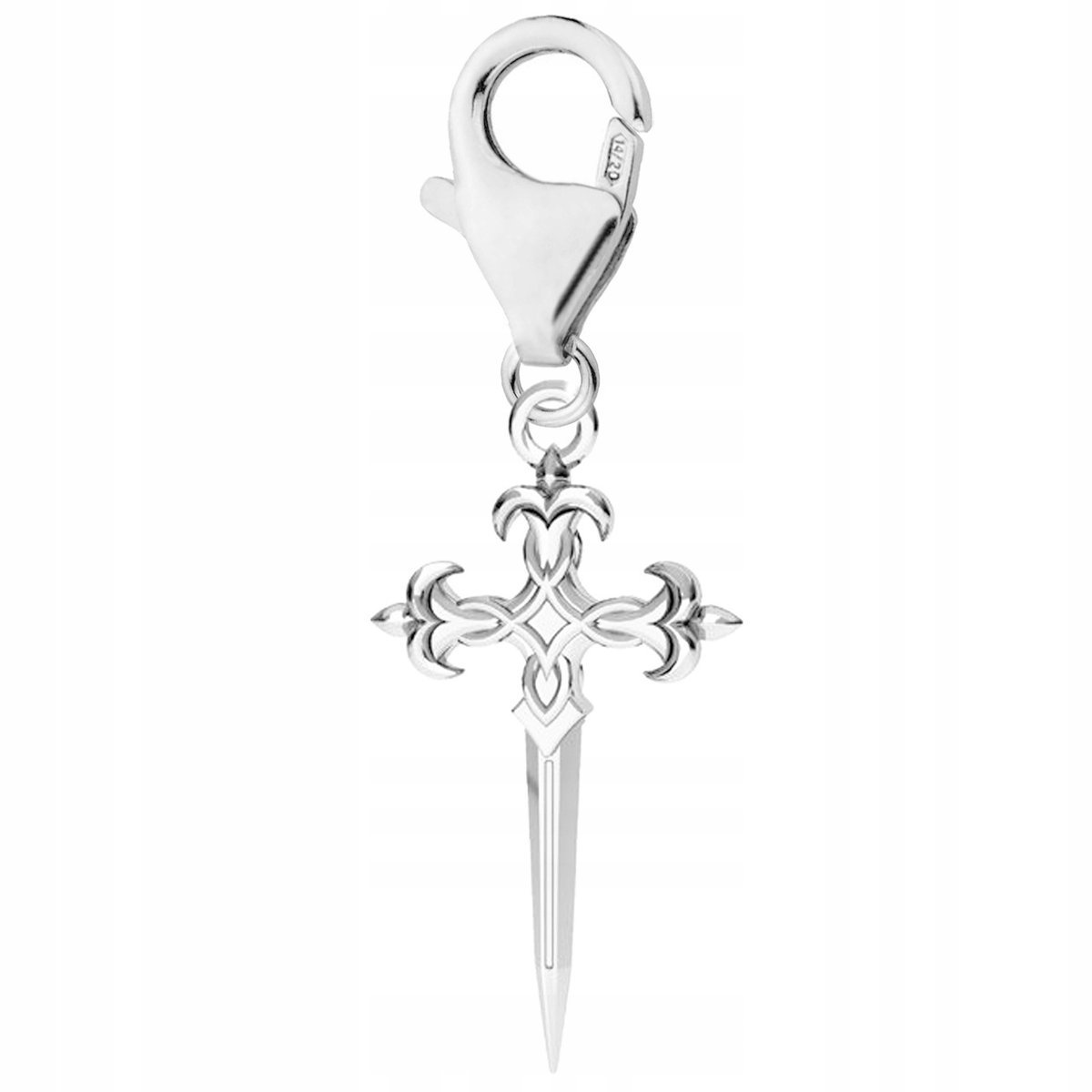 Zawieszka Srebrna ze Sztyletem Krzyż Cross Krzyżyk Sztylecik SREBRO 925