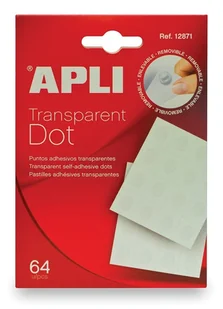 APLI Kółka samoprzylepne typu dot, usuwalne, transparentne AP12871 - Kleje biurowe - miniaturka - grafika 2