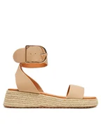 Espadryle damskie - DeeZee Espadryle QS276-1 Beżowy - miniaturka - grafika 1