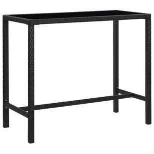 VidaXL Lumarko Ogrodowy stolik barowy, czarny 130x60x110 cm, polirattan i szkło 313461 VidaXL - Stoły ogrodowe - miniaturka - grafika 1