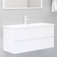 Szafki łazienkowe - vidaXL Szafka pod umywalkę, biała, 100x38,5x45 cm, płyta wiórowa vidaXL - miniaturka - grafika 1