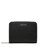 Portfele - Calvin Klein Mały Portfel Damski Ck Must Md Zip Around_Caviar K60K612831 Czarny - miniaturka - grafika 1