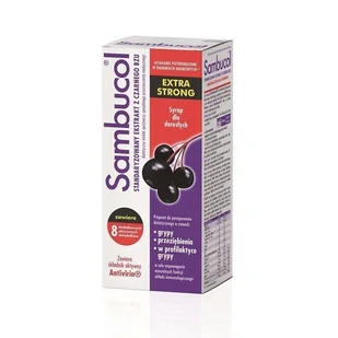 ADAMED Sambucol Extra Strong preparat w płynie dla dorosłych 120 ml - Przeziębienie i grypa - miniaturka - grafika 1