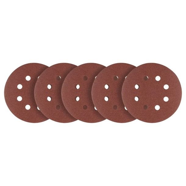 Krążki ścierne papier ścierny na rzep 125 mm, P240, 5 szt., z 8 otworami