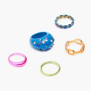 Półbuty damskie - Cropp - 5 pack pierścionków - Wielobarwny - miniaturka - grafika 1