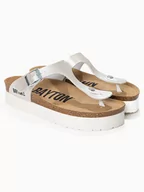 Klapki i japonki damskie - BAYTON Japonki "Asturias" w kolorze srebrnym - miniaturka - grafika 1