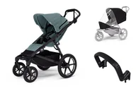 Wózki dziecięce - Wózek miejski Thule Urban Glide 4-wheel Mid blue + Pałąk bezpieczeństwa + Osłona przeciwdeszczowa - miniaturka - grafika 1