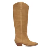 Kozaki damskie - Kowbojki Badura EO-V365-206 Beżowy - miniaturka - grafika 1