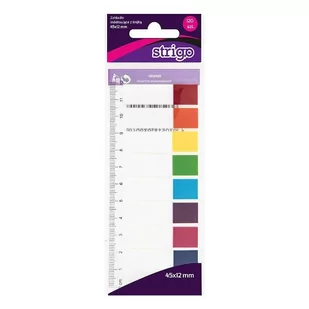 Strigo Zakładki indeksujące z linijką 45x12mm STRIGO - Artykuły biurowe - miniaturka - grafika 2