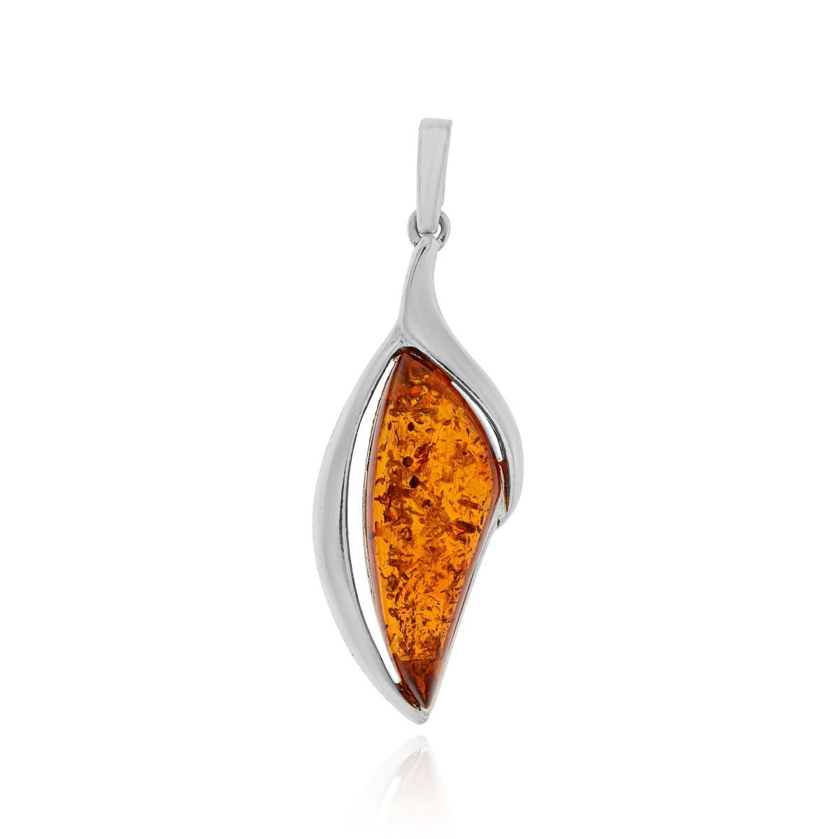 Srebrna zawieszka wisiorek z bursztynem pr. 925