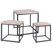 Ławy i stoliki kawowe - Koopman Ambiance Zestaw 3 stolików bocznych, drewno tekowe J11302270 - miniaturka - grafika 1