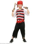 Stroje karnawałowe - Widmann Andreas  dzieci kostium pirata ekskluzywne (koszula, spodnie, pasek i Bandana), 128, czarny, czerwony, biały - miniaturka - grafika 1