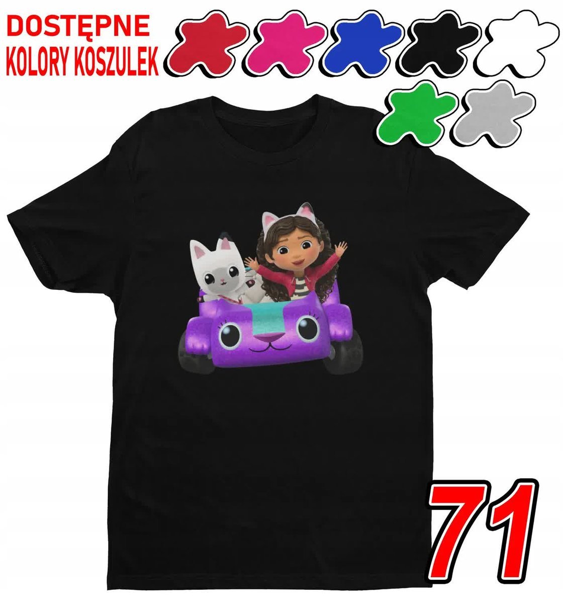 Dziecięca Koszulka Z Nadrukiem Duży Wybór Koci Domek Gabi -M 134-140