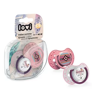 Canpol babies LOVI Sm usp silikonowy dynamiczny 6-18 m-cy 2 szt Indian summer 5901691802810 - Smoczki uspokajające - miniaturka - grafika 3