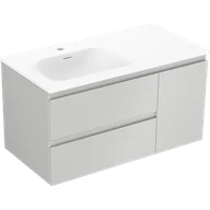 Szafki łazienkowe - Mexen Orio szafka łazienkowa 90 cm z umywalką Vela lewą, 2S, 1D, szara mat/biała mat - 91A13-09047-3-BBFFF62-W23L01 - miniaturka - grafika 1