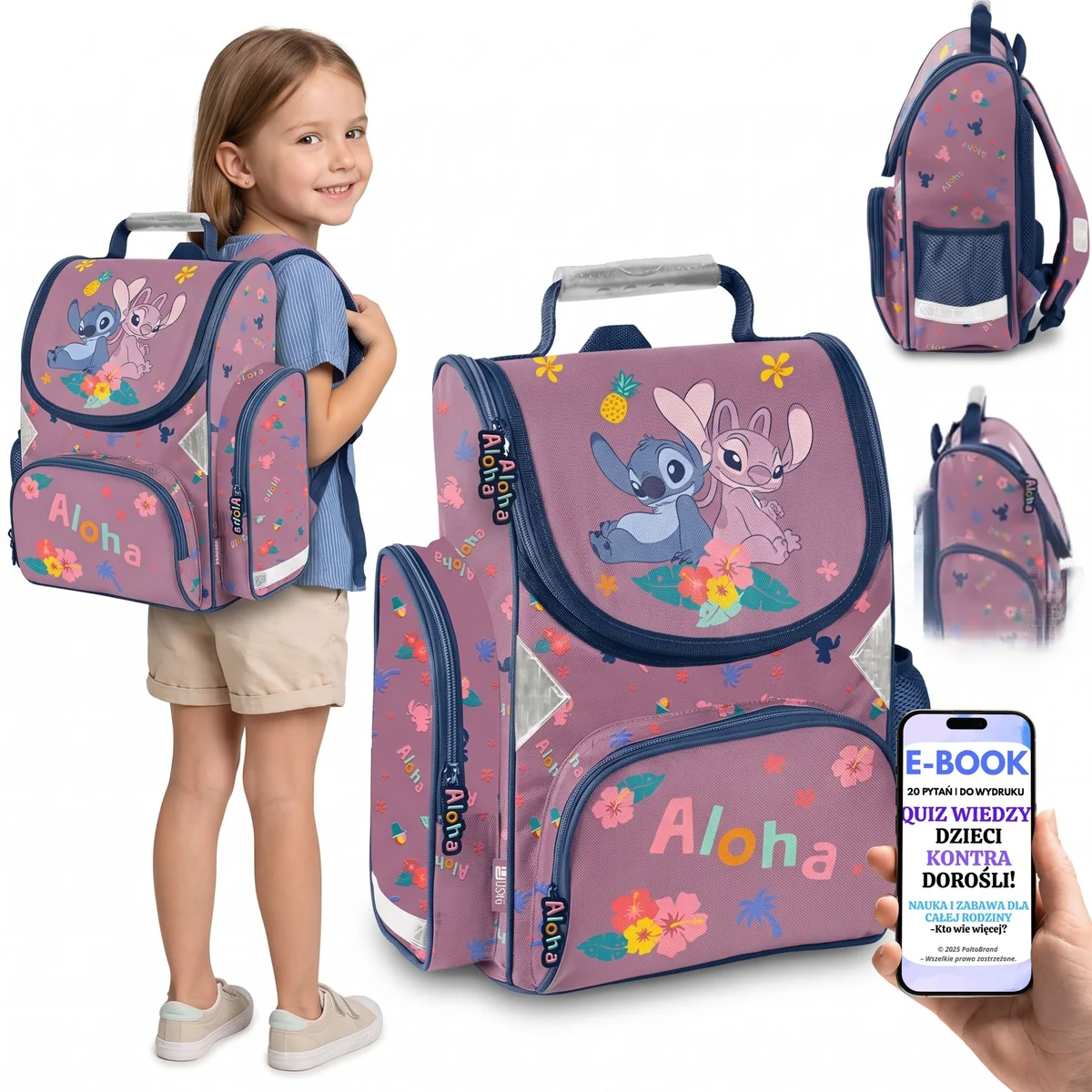 Tornister Stitch Aloha DS26VV-525 Kwiatowy Prezent na Rozpoczęcie Szkoły + E-BOOK-2