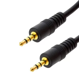 Pomocniczy kabel audio Jack 3,5 mm meski/meski, 5 metrów firmy LinQ — czarny - Kable USB - miniaturka - grafika 1