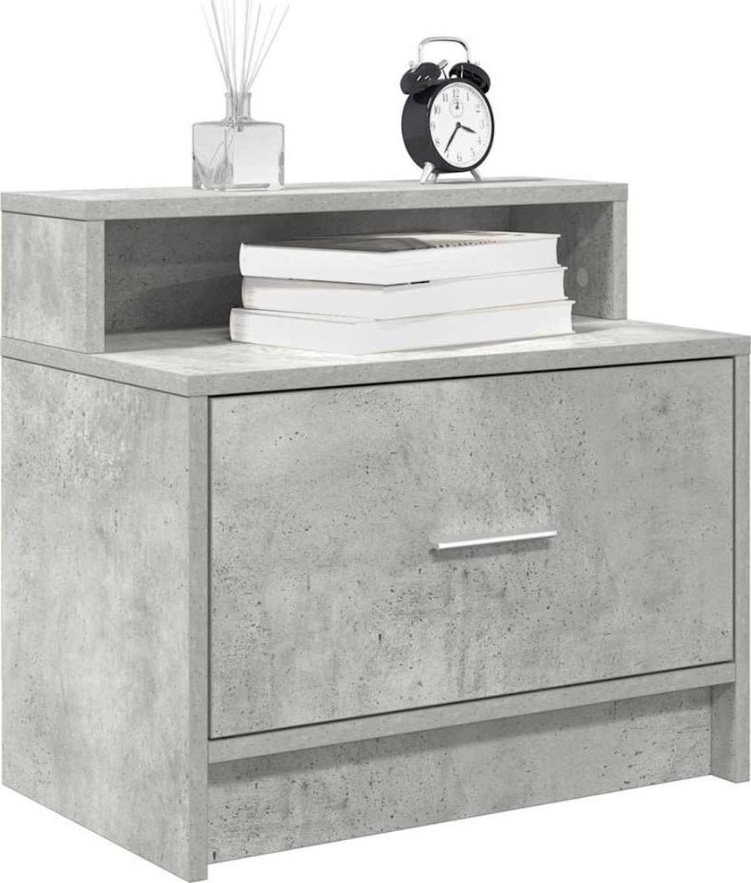vidaXL vidaXL Szafki nocne z szufladą, 2 szt., szarość betonu, 51x31x47 cm
