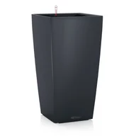 Donice - Lechuza LECHUZA CUBICO Color 22 zestaw z ozdobną doniczką i podstawką, 22 cm, łupek szary Slate - miniaturka - grafika 1