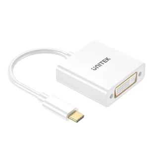 Unitek Adapter USB-C na DVI 1080P@60Hz, biały, 15cm V1429A01 - Adaptery i przejściówki - miniaturka - grafika 1