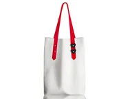 Torebki damskie - Biały worek ze skóry - miniaturka - grafika 1