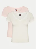 Koszulki i topy damskie - Tommy Jeans Komplet 2 t-shirtów DW0DW21367 Kolorowy Slim Fit - miniaturka - grafika 1