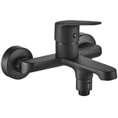 Baterie wannowe i prysznicowe - Bateria Wannowa Ścienna Czarna Sagra - miniaturka - grafika 1