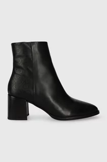 Botki damskie - Calvin Klein botki ALMOND ANKLE BOOT 55 - EPI MN MX damskie kolor czarny na słupku HW0HW01701 - grafika 1