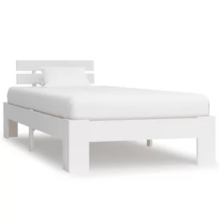 vidaXL Rama łóżka, biała, lite drewno sosnowe, 90 x 200 cm - Łóżka - miniaturka - grafika 1