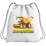 Plecaki szkolne i tornistry - Plecak Worek Traktor Żółty Traktory Szkolny Na Buty WF Obuwie Z Napisem - miniaturka - grafika 1