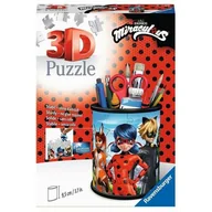 Puzzle - Ravensburger 3D Puzzle Stojak na ołówki Miraculous Biedronka i Czarny Kot 54 elementy - miniaturka - grafika 1