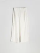 Spodnie damskie - Reserved - Szerokie spodnie - biały - miniaturka - grafika 1