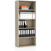 Regały biurowe - B2B Partner Regał biurowy wysoki LAYERS, 800 x 400 x 1905, dąb naturalny 611475 - miniaturka - grafika 1