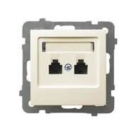 Gniazdka elektryczne - Ospel AS ECRU GNIAZDO Telefoniczne X2 GPT-2GN/M/27 - miniaturka - grafika 1