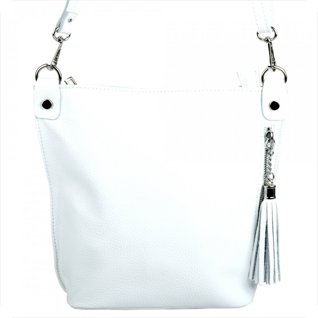 Biała listonoszka skóra naturalna Borse in Pelle włoska