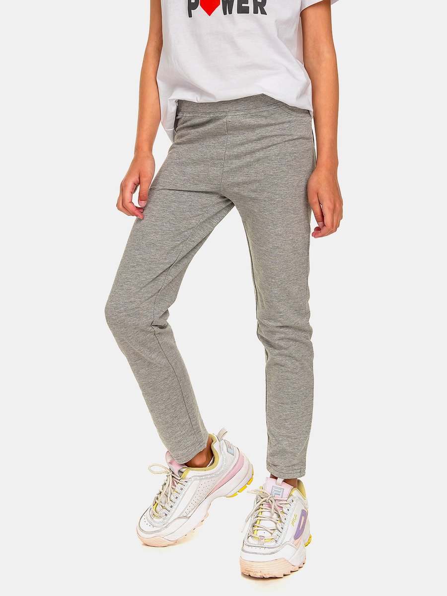 Gładkie legginsy szary 128