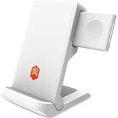 Stacje dokujące do telefonów - STM Ładowarka indukcyjna ChargeTree Go 3w1 15W Biały - miniaturka - grafika 1