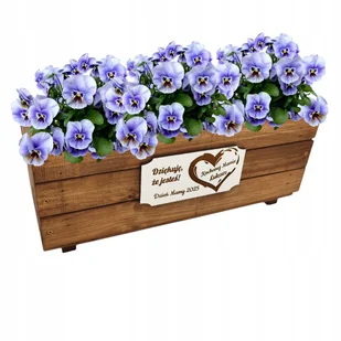 Prezent Na Dzień Mamy DONICZKA DREWNIANA 26 Maj Dla Niej Piękny Upominek D6 - Zestawy upominkowe - miniaturka - grafika 1