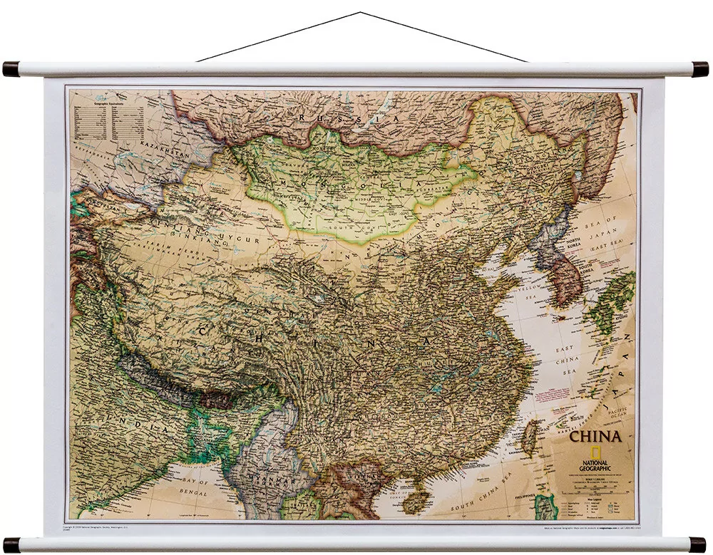 Chiny Executive mapa ścienna polityczna 1:7 804 000 National Geographic