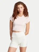 Koszulki i topy damskie - adidas T-Shirt Lounge IY6741 Różowy Slim Fit - miniaturka - grafika 1