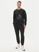 Dresy męskie - adidas Dres Big Logo Fleece Colorblock JI8865 Czarny Regular Fit - miniaturka - grafika 1