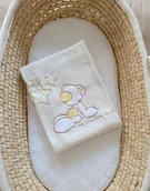 Koce i narzuty dla dzieci - Kocyk polarowy dla niemowląt - Carlo- Miś z gwiazdkami kremowy - miniaturka - grafika 1